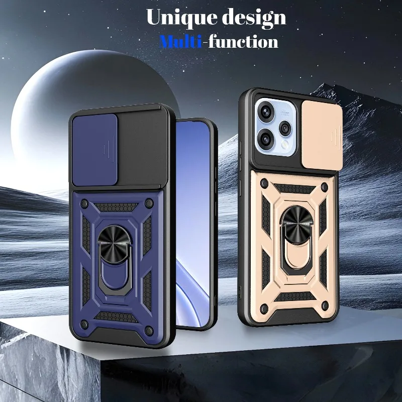 Heavy Duty Magnetic Ring Slide Cover with Camera Lens Protection