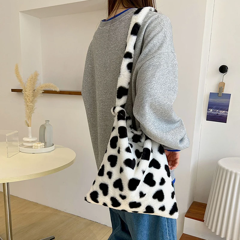 Elegant Design Cow Pattern Women Tote Handbags Casual Large Capacity Ladies Shoulder Bag Simple Female Messenger Bags