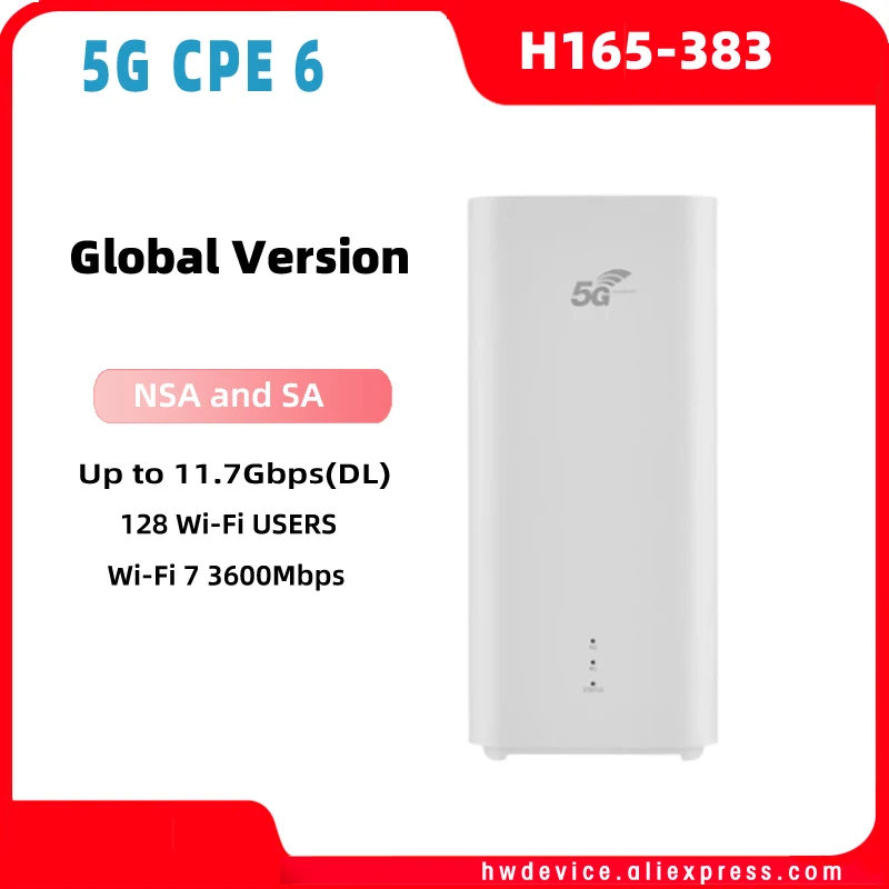 Global Version Brovi 5G CPE 6 WiFi 7 Router H165-383 Indoor Router Up to 11.7Gbps Download 1