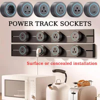 Rail TRACK SOCKET UK EU US มาตรฐานรอบ Romovable ปลั๊กอะแดปเตอร์ Home KITCHEN การประชุมติดผนังไฟฟ้า Outlet USB 1