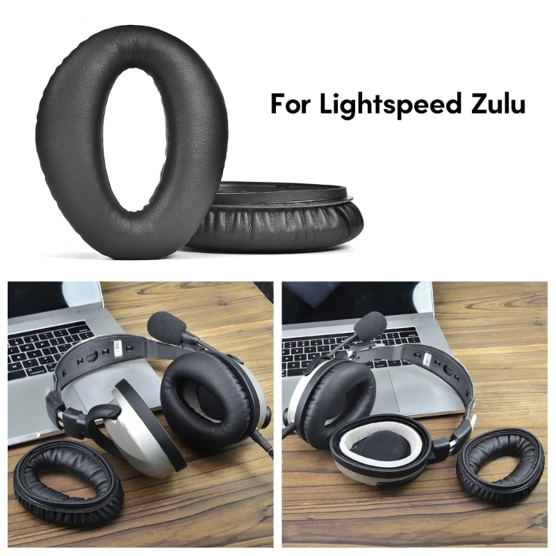 

Soft Ear Pads Ear Cushions For Lightspeed Zulu/Sierra/Zulu.2/Zulu PFX Aviation Headphones Earmuff Earcups Easy Installation