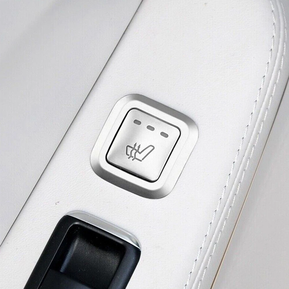 2 Set Interior Heating Backseat Button Frame Cover Trim For Mercedes-Benz E W212 ABS Silver Paste Mount Car Accessories