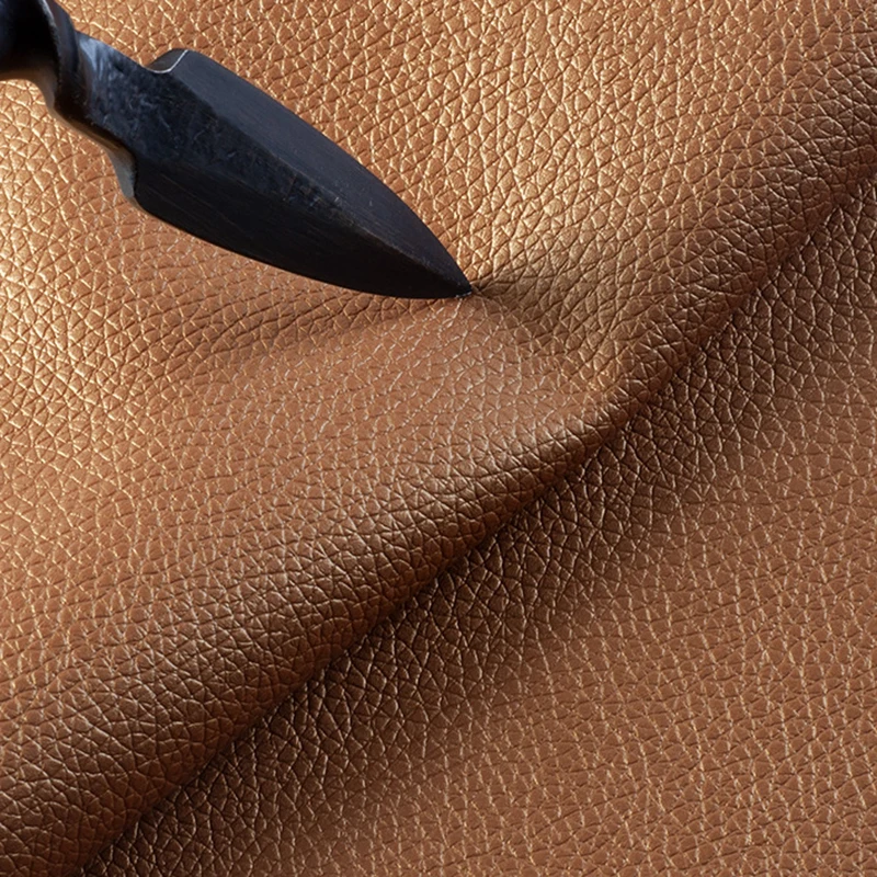 Premium Litchi Pattern Synthetic PU Leather Fabric for DIY Crafts and Sewing Projects, 20x30cm