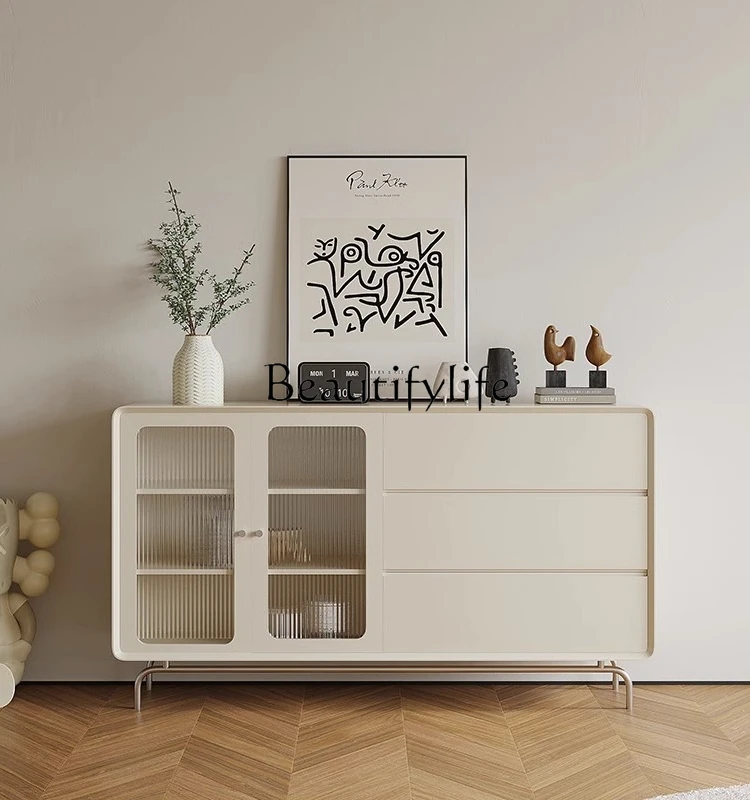 

French Cream Style Sideboard Cabinet Simple Nordic Living Room Entrance Cabinet