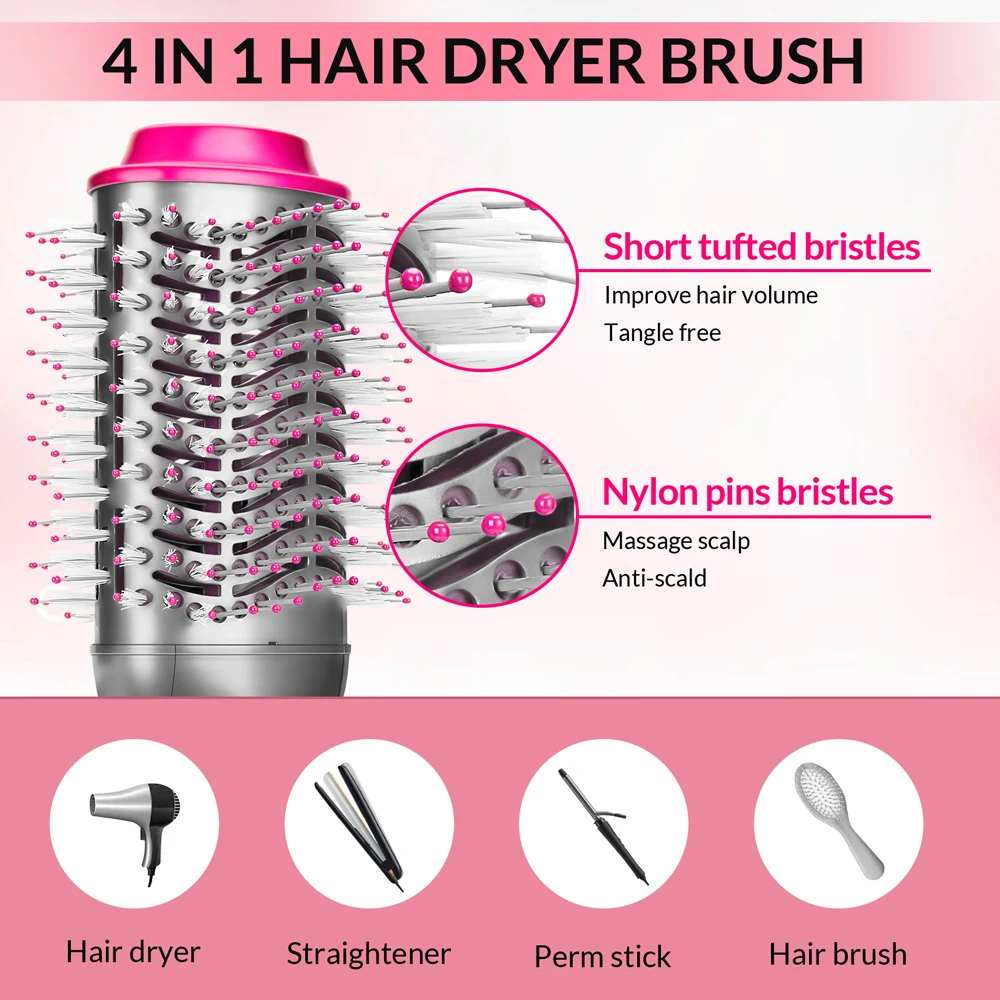 Dryer And Straightening Brush CHIGNON Hair Dryer Hot Air Brush