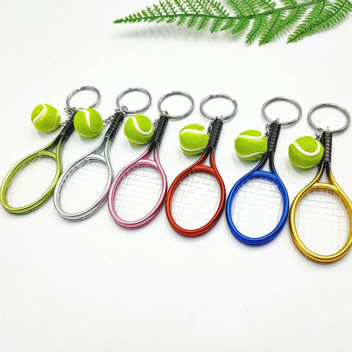 Mini Tennis Racket Pendant Keychain - Sporty Accessory & Gift