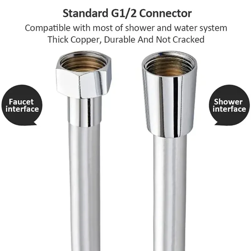 2m/1.5m Super Soft Silicone Shower Hose - Anti-Twist, Gun Metal Color, High Quality PVC Bathroom Pipe for Flexible Water Supply