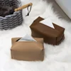 PU Leather Tissue Box New Environmental Napkin Foldable Cover Waterproof Dustproof Sundries Ontainer Kitchen Bathroom Accessorie 3