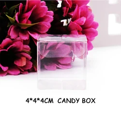 Clear PVC Square Gift Boxes for Candy and Jewelry Storage - Transparent Wedding and Christmas Packaging (30/50 Pack) (4x4x4cm)