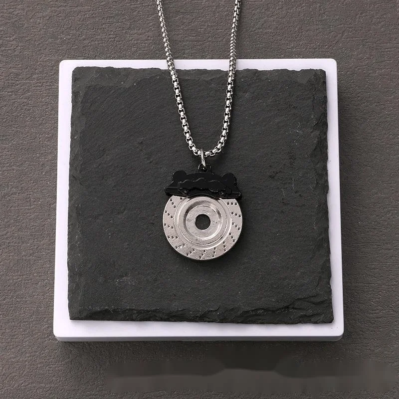 Kreativna personalizirana ogrlica s pumpicom, hip-hop glavčina diska kočnice, moderan i moderan privjesak_voghion.com