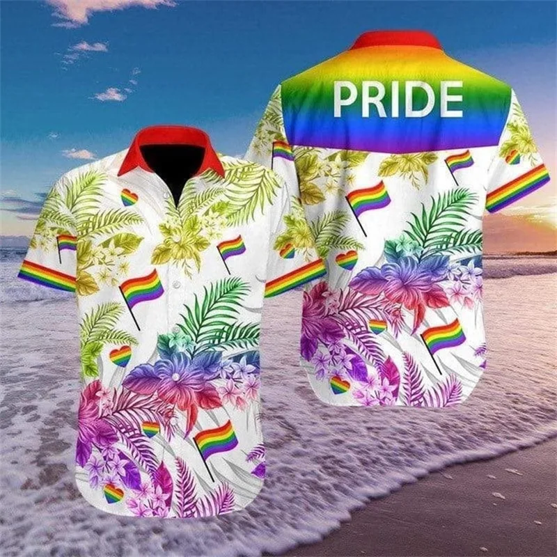 thumbnail image 1 of Camisas hawaianas con orgullo estadounidense LGBT en 3D, camisa hawaiana de verano, regalo para LGBT, moda callejera, camisas florales para gays y lesbianas, top genial, 1 of 4