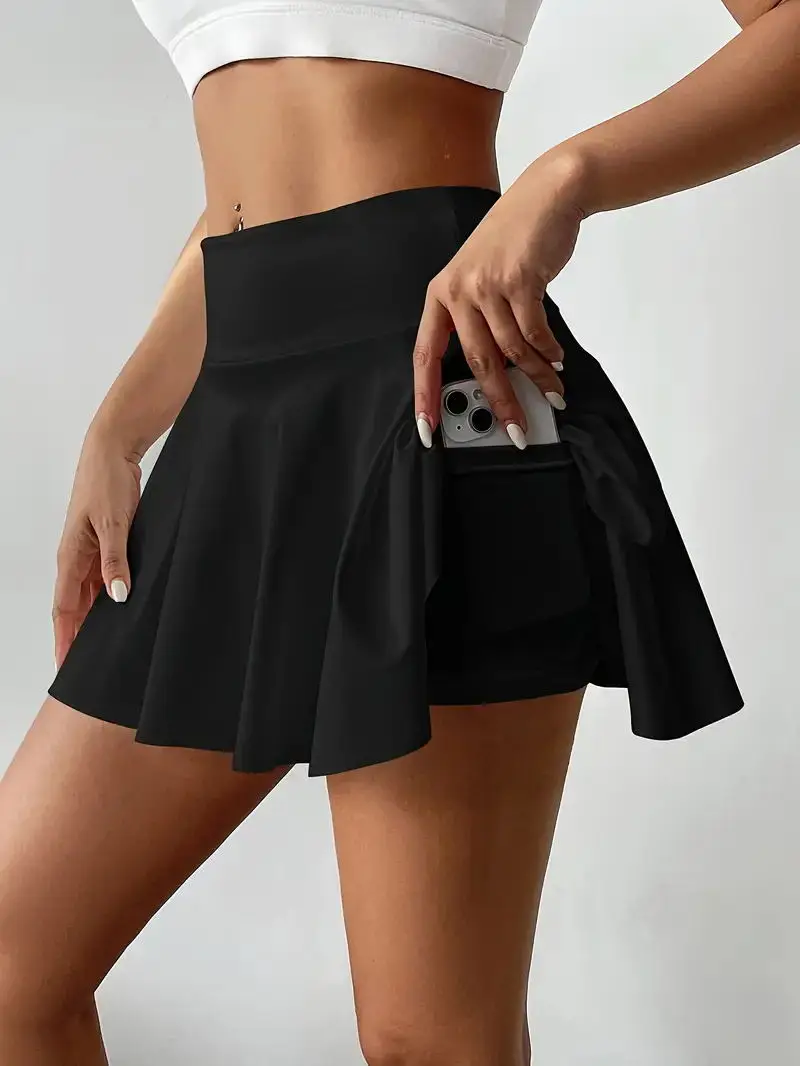 Women's high waisted short skirt pockets sports and daily wear