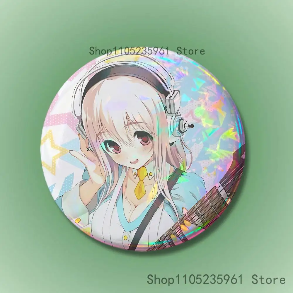 S-Super S-Sonico Benutzerdefinierte Abzeichen 75mm 44mm 25mm Brosche Rucksack Hut Pins Zubehör Spielzeug Valentinstag Geschenk – Detail 16