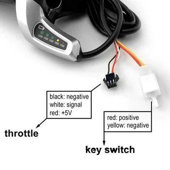 Acceleratore con Impugnatura per Bici Elettrica con Indicatore LED di Tensione Compatibile con Batterie 24/36/48V per una Guida Fluida