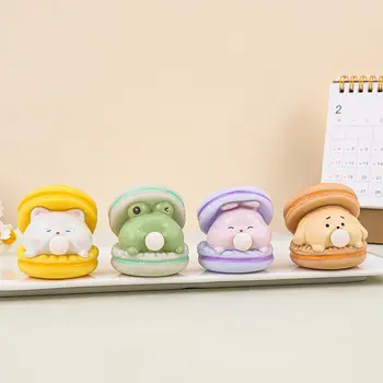 2Pcs Macaron Burger Blows Bubbles Office Stress Relief Ornaments Creative Cartoon Pinch Toys Children's Decompression Toys Gifts