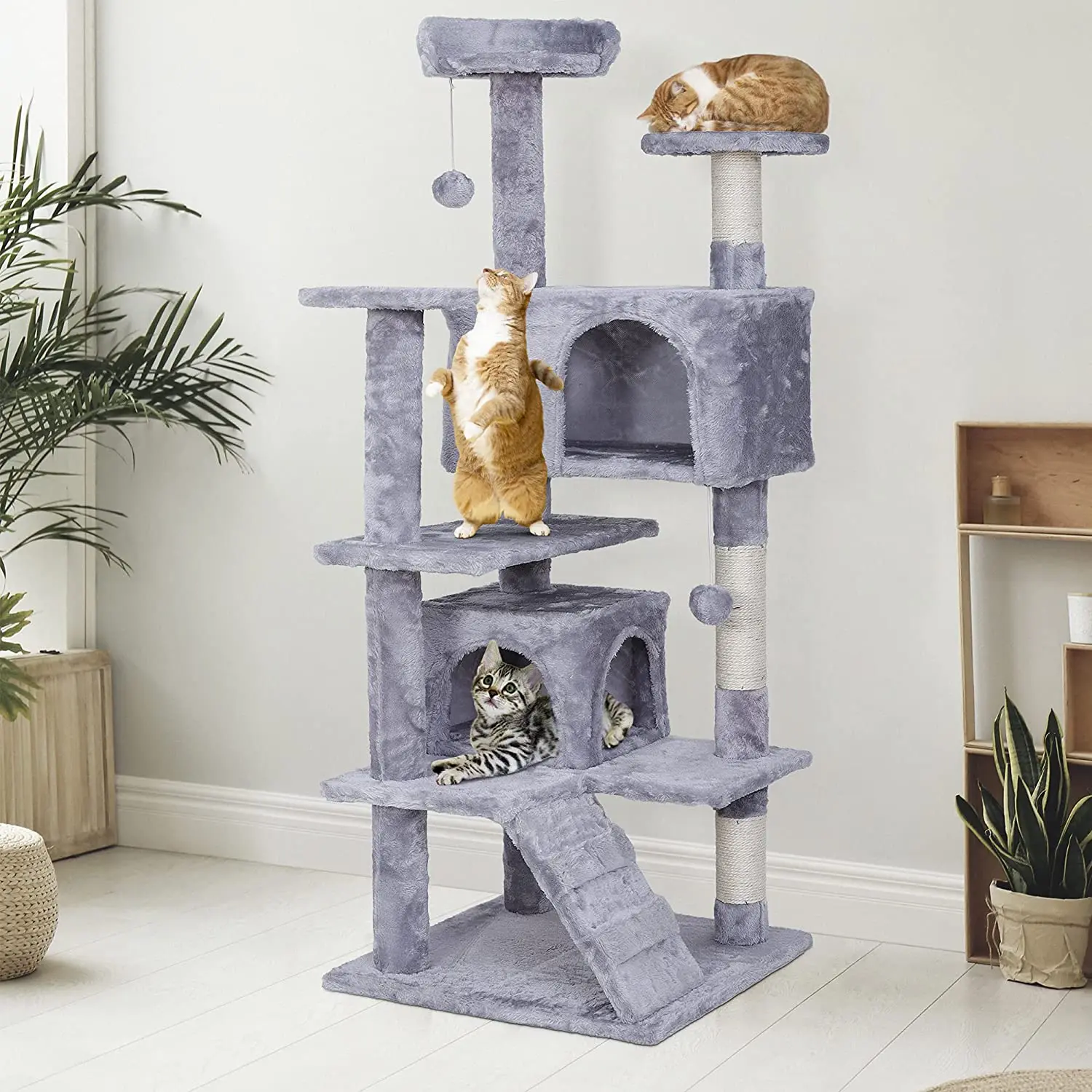 Hot Selling Large Size Wooden Pet Scratcher House Tower Condo Cat Tree