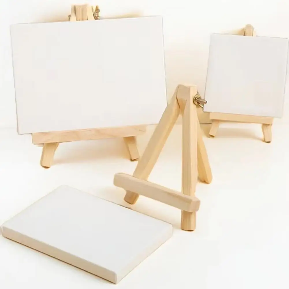 10 Pcs Oil Painting Board No Oil Leakage Triple Primed Wooden Mini Primer Stretch Canvas for Watercolor Acrylic Art Supplies
