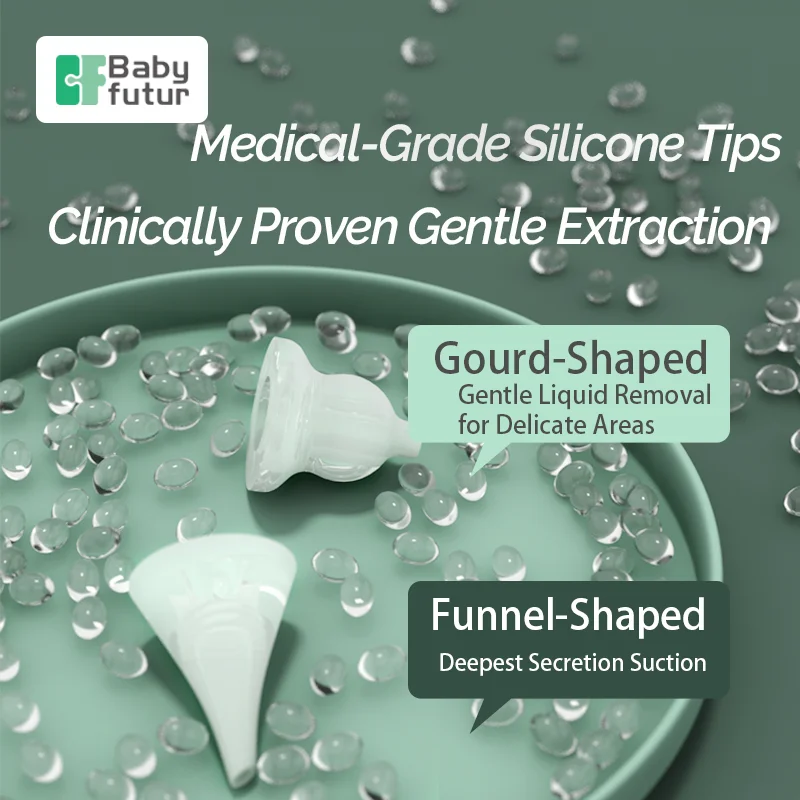 Babyfutur Baby Nasal Care Safe Silicone Tips-Painless Mucus Removal for Newborns Non-Irritating Nasal Care Easy to Clean Design