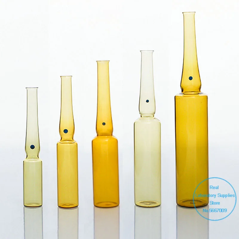 1/2/5/10/20ml Lab Clear/Brown Glass Curved Neck Flexible Ampoule Bottle Used To Preserve The Species of Microorganisms |