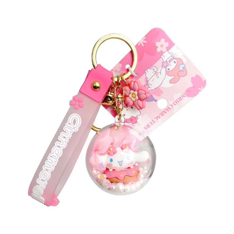 

Creative Sanrio Cinnamoroll Cherry Blossom Diary Cartoon Anime Car Keychain Kawaii Bag Pendant Key Ring Creative Gift Wholesale