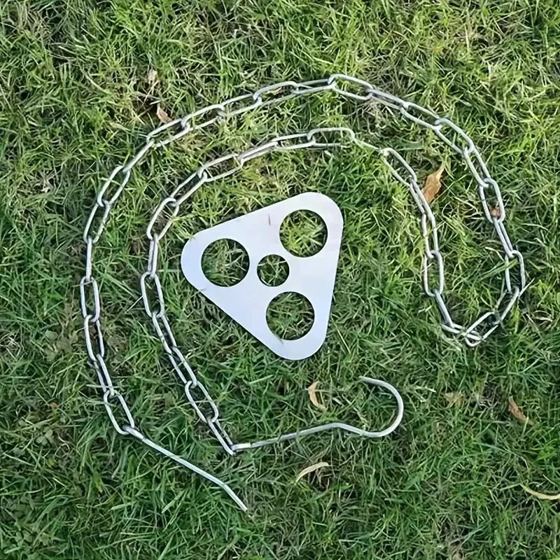 1pc Detachable Outdoor Barbecue Tripod Hanging Adjustable Hanging Stainless Steel Detachable Campfire Cooking Accessories Set