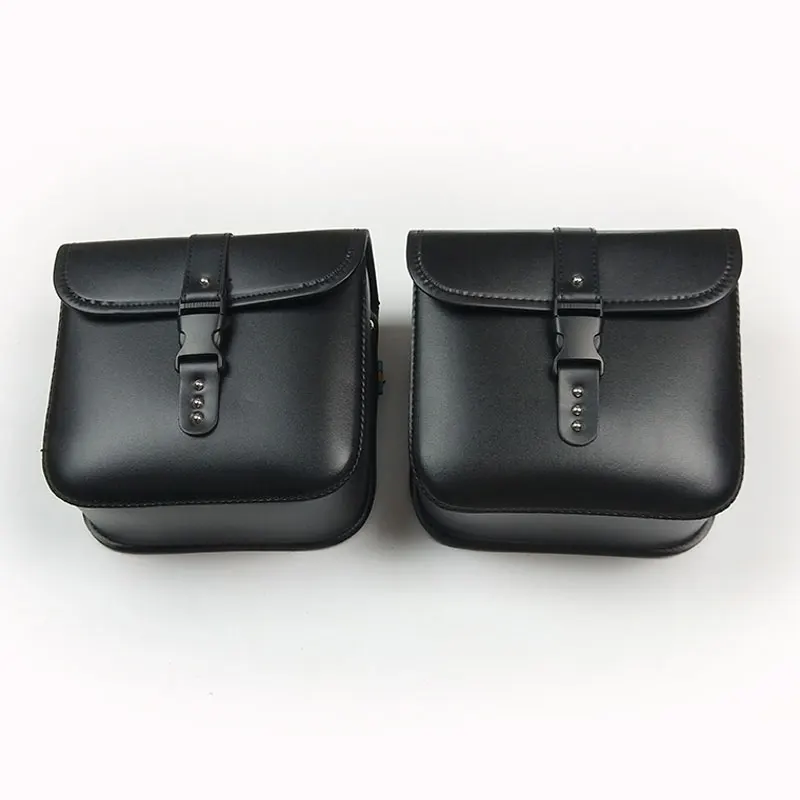Motorcycle Saddle Bags 2 Pack PU Leather Universal Saddlebags Fit for Shadow Boulevard Sportster XL 883 XL1200 16 Liter Capacity