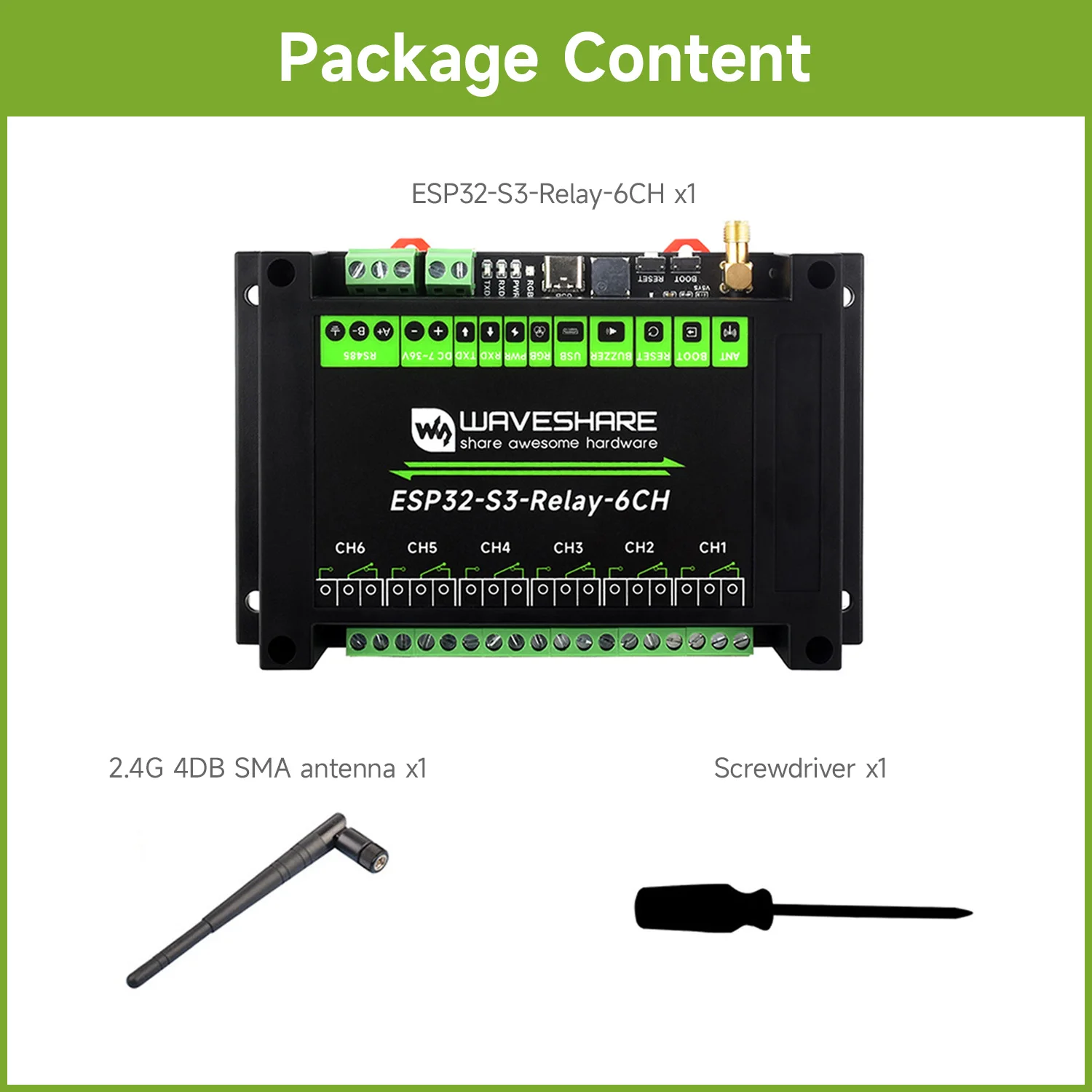 Waveshare  6 ä ESP32-S3   , //RS485  , º RS485 / Pico HAT
