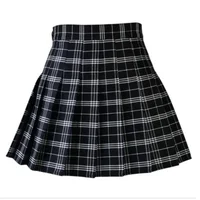 Women Casual Plaid Skirt Girls High Waist Pleated A-line Fashion Uniform Skirt With Inner Shorts 1