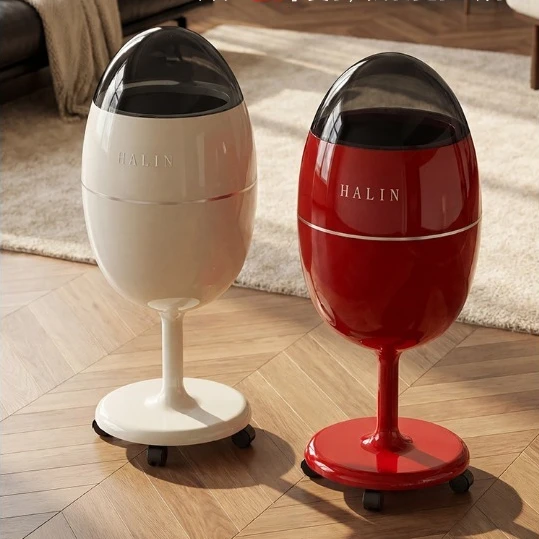 Large Capacity Trash Can with Lid – Movable Luxury Waste Bin for Kitchen & Living Room 6