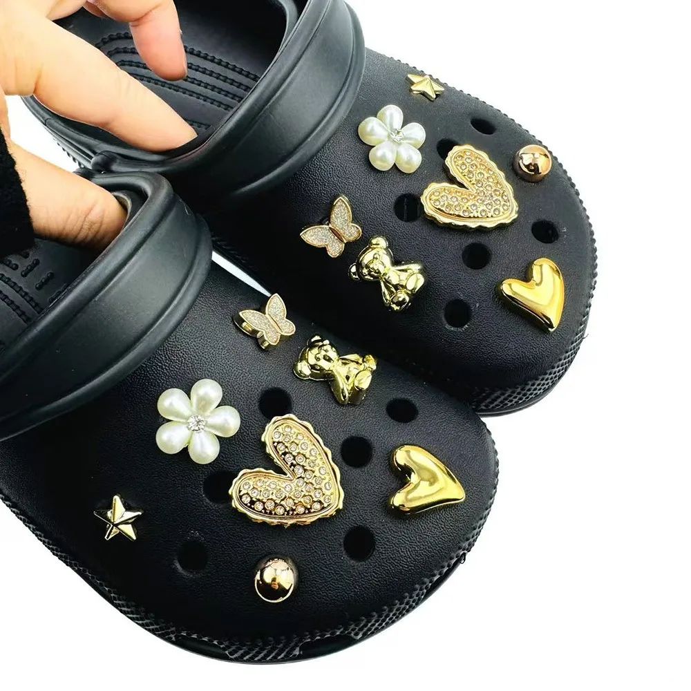 14-teiliges Schuh-Charm-Set, herzförmige Niete, Bär, Schmetterling, Blume, Schuhdekorationen, Schnalle für Sandalen, Clogs, DIY-Zubehör, Geschenke – Detail 9