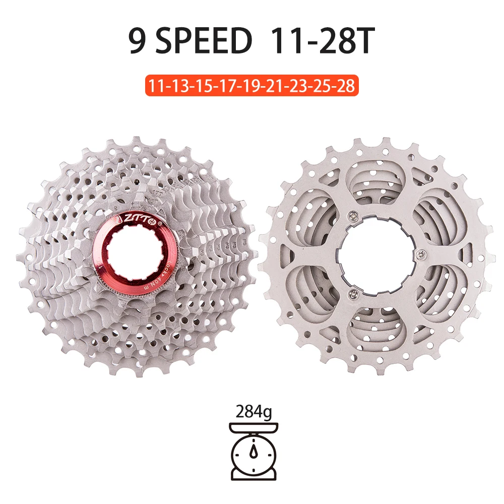 ZTTO Speed Road Bike Cassette 11-28T Freewheel 9Speed 25T 30T