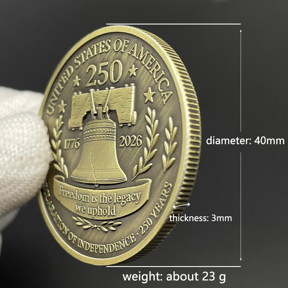 USA 250th Anniversary Commemorative Coin - Liberty Bell & Eagle Design American Independence Historical Memorabilia Coin 6