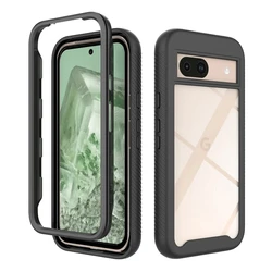Shockproof Transparent Armor Clear Phone Case Cover - Pixel 9 or 9Pro (Black)