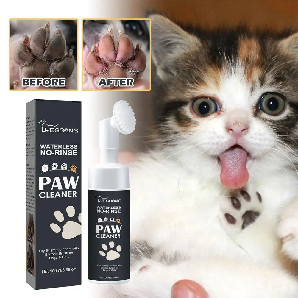 

Pet Foot Cleaner Dogs Cats No-wash Paw Foam Washing Proucts Herbal Extract Paw Care Silicone Head Massager Grooming Supplies