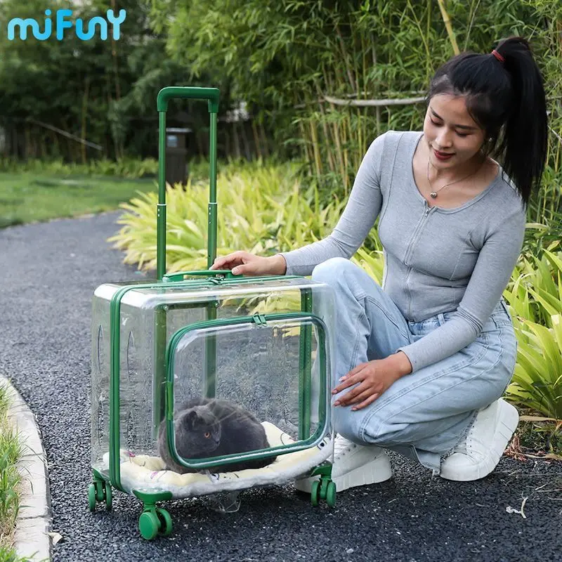 

MiFuny Pet Trolley Case Outdoor Convenient Cat Case Breathable Dog Large Luggage Capacity Pet Carrying Case Carry on Luggage