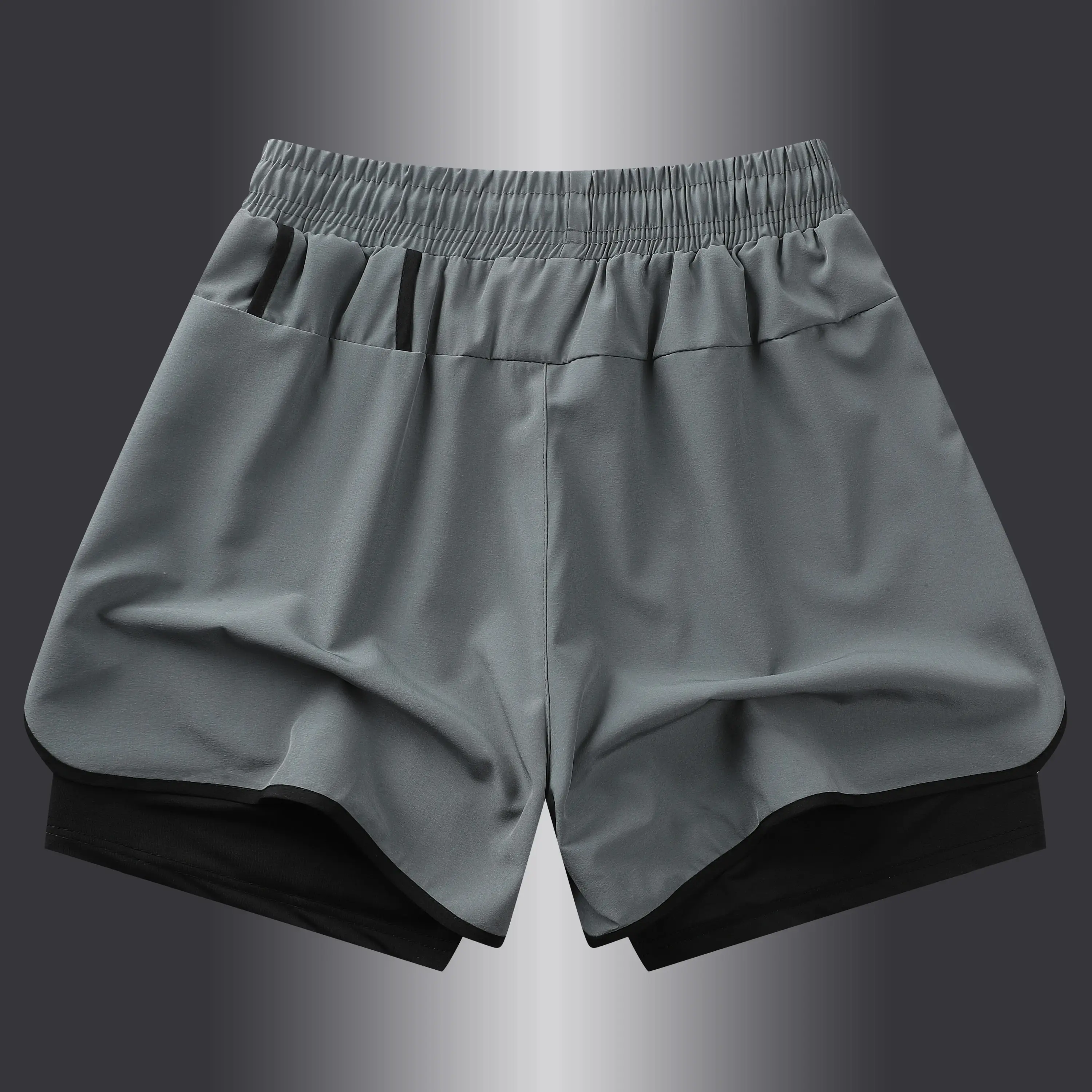 2-in-1 Double Layer Shorts, Men's Fashion Gradient Stretch Sports Shorts For Summer Gym Workout Training 3