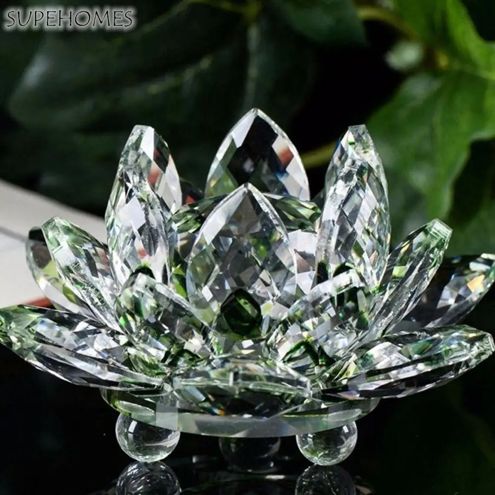 

Gifts Lamp for Buddha Party Home Decor Catch Sunlight Jewelry Counter Crystals Lotus Flower Fengshui Ornaments Tabletop Crafts