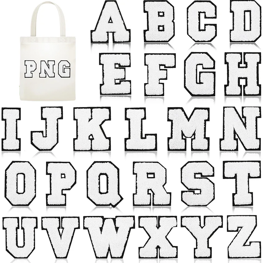1pc 70mm Handtuch Buchstaben Chenille Alphabet A-Z nähen Eisen auf Patches bunte Abzeichen für Namen DIY Kleid Jeans Applikationen Dekor – Detail 9