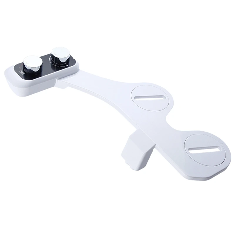 Bidet Attachment Ultra-Slim Toilet Double Nozzle Spiral Adjustable Water Pressure Non-Electric Sprayer