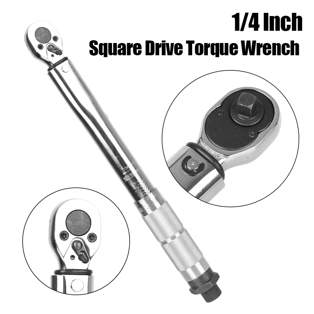 

Car Bike Repair Hand Tools Square Drive Torque Wrench Accuracy 3% 5-25N.m Two-way Precise Ratchet Key Spanner 1/4 Inch