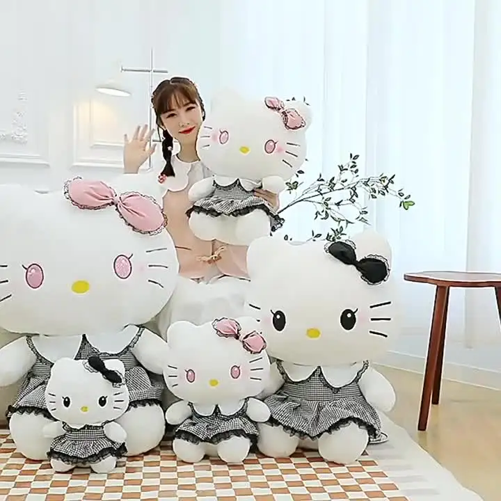 Large Size Sanrio Hello Kitty Plush Stuffed Toys Black Dress