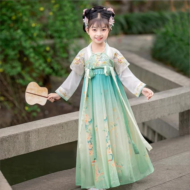 Kids Green Peplum Top and Pink Zari Embroidery Skirt | Kids Traditional Wear  Online – www.liandli.in