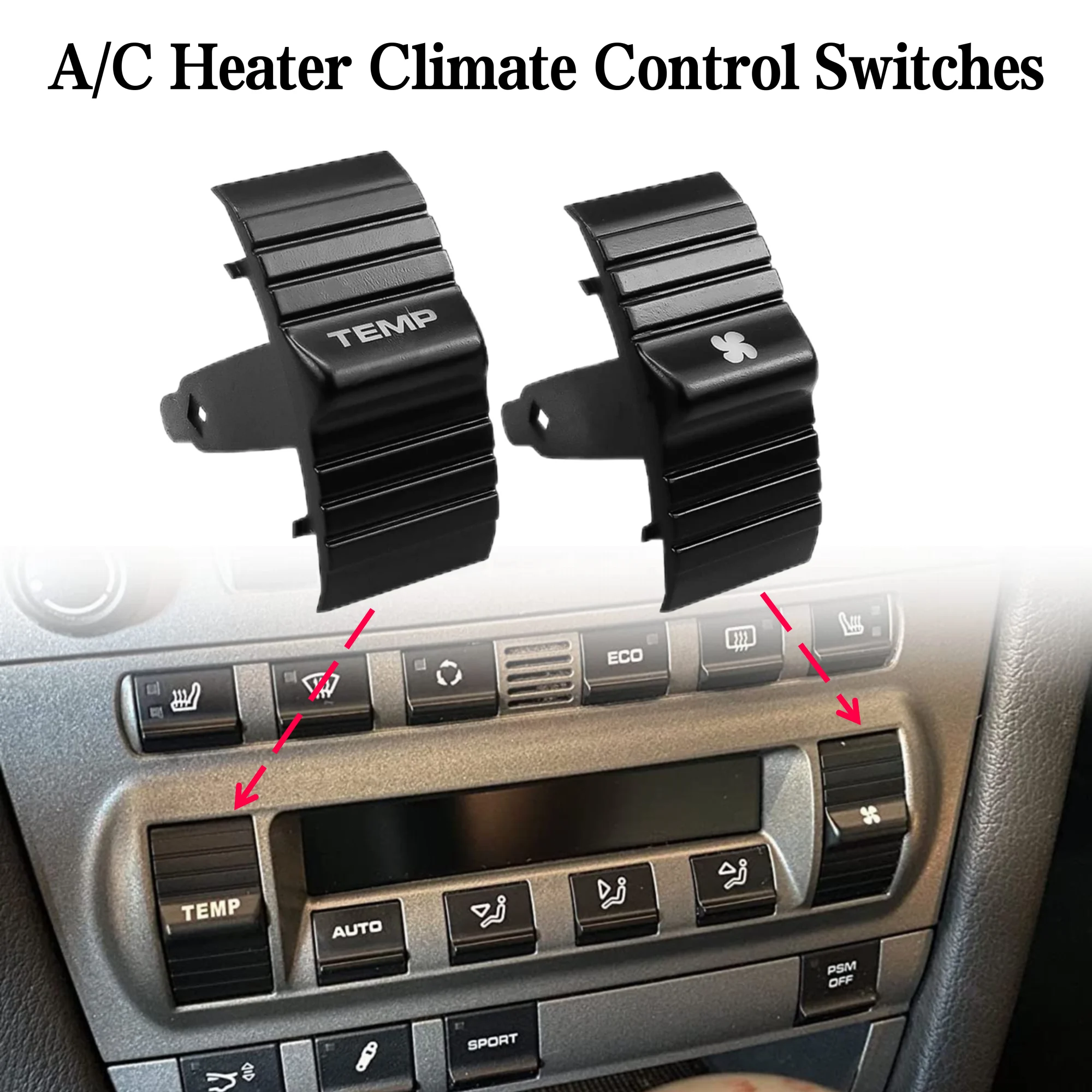 Console Centrale Porsche Cayman Pulsanti Di Ricambio Per Climatizzatore Porsche - Compatibili Con 911 997, Cayman E Boxster 987 | Per Controllo Temperatura E Ventola Cayman Boxster 987