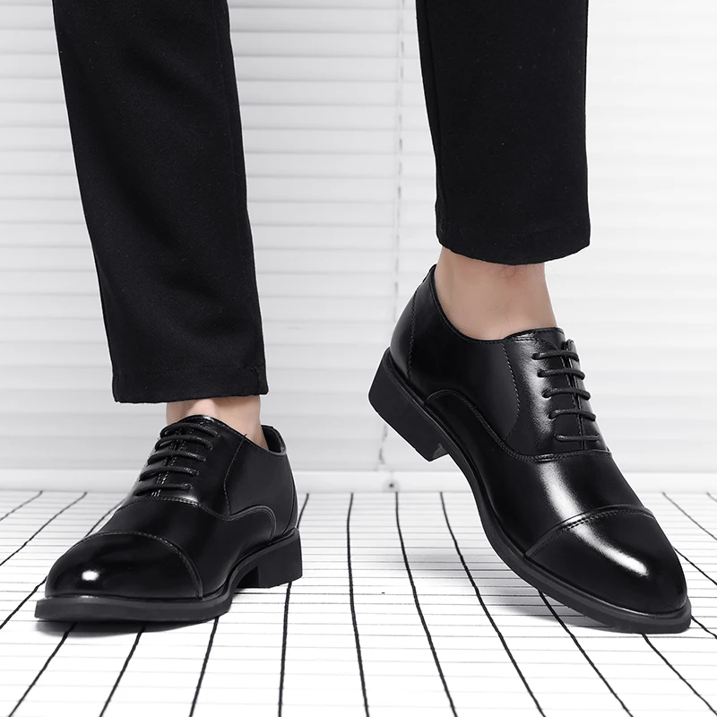 Height Increasing Shoes Men Taller Elevator 6CM Invisible Insole for Daily Men's Heighten Increased Wedding Oxfords Office Male mens brogue shoes