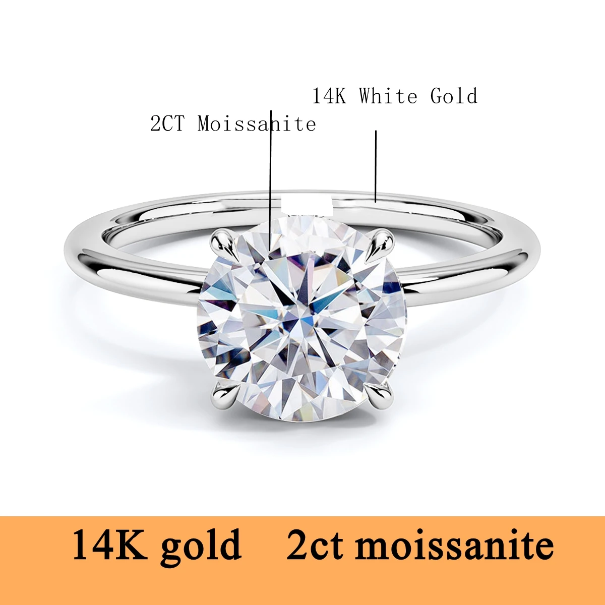 14K White 2CT