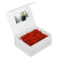 Boîte vidéo de mariage promotionnelle à la mode, nouveau coffret cadeau avec écran LCD avec fleurs 2