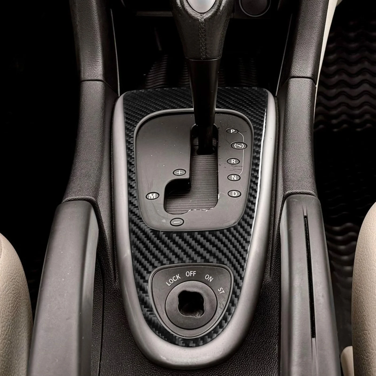 Saab 9-3 2003-2011 실제 탄소 섬유 스티커 센터 기어 시프트 패널 테두리..