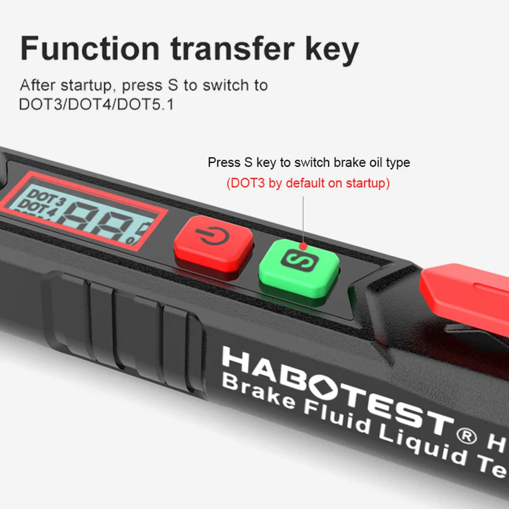 Brake Fluid Tester Auto Car Brake Liquid Digital Tester for DOT3/DOT4/DOT5.1 Accurate Oil Quality Check Pen Sound Light Alarm 5