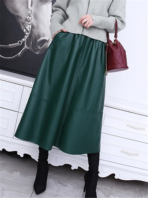 Upgrade your wardrobe with Seoulish Autumn Winter PU Leather Womens Long Skirts and enjoy style and savings.