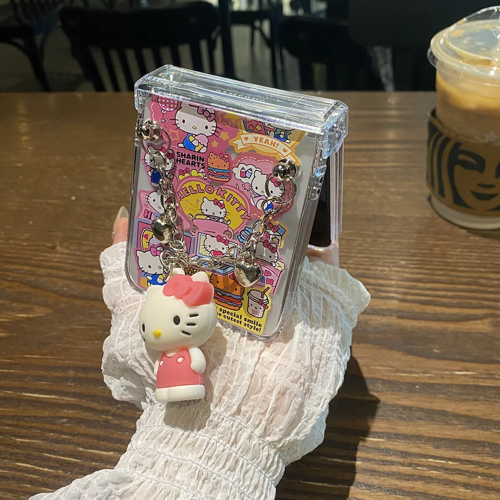 Galaxy Z Aliexpress Hello Kitty Flip Phone Cartoon Kawaii Hello